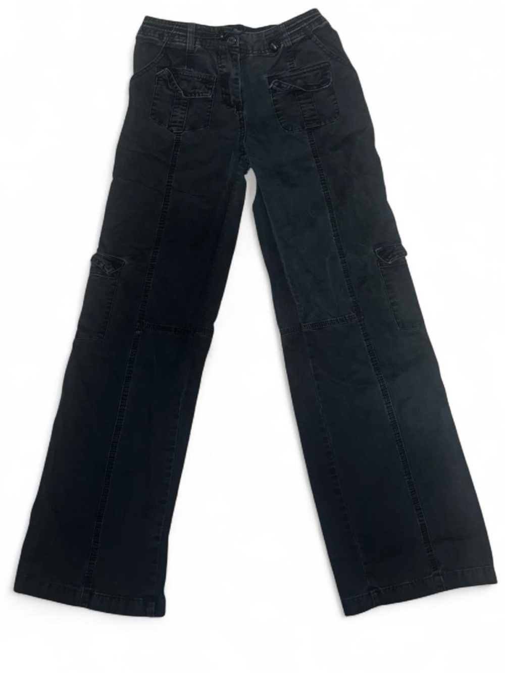 Brandy Melville Black Wide-Leg Cargo Jeans